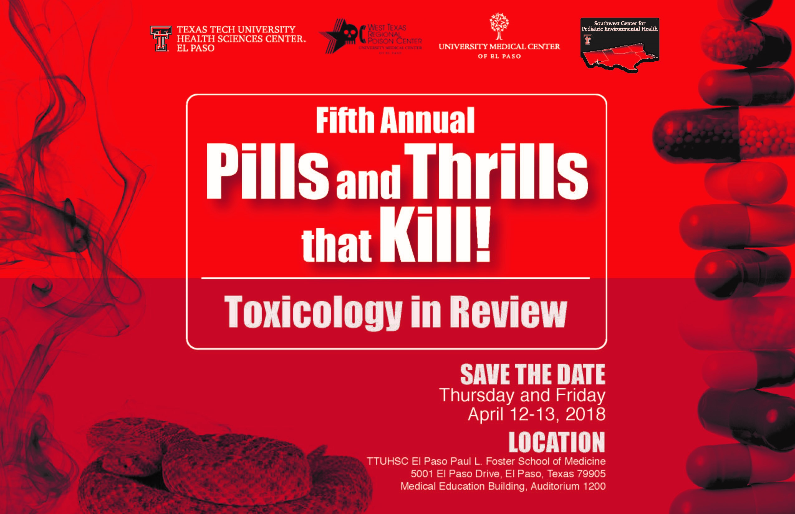 Flyer link to Pills and Thrills that Kill event