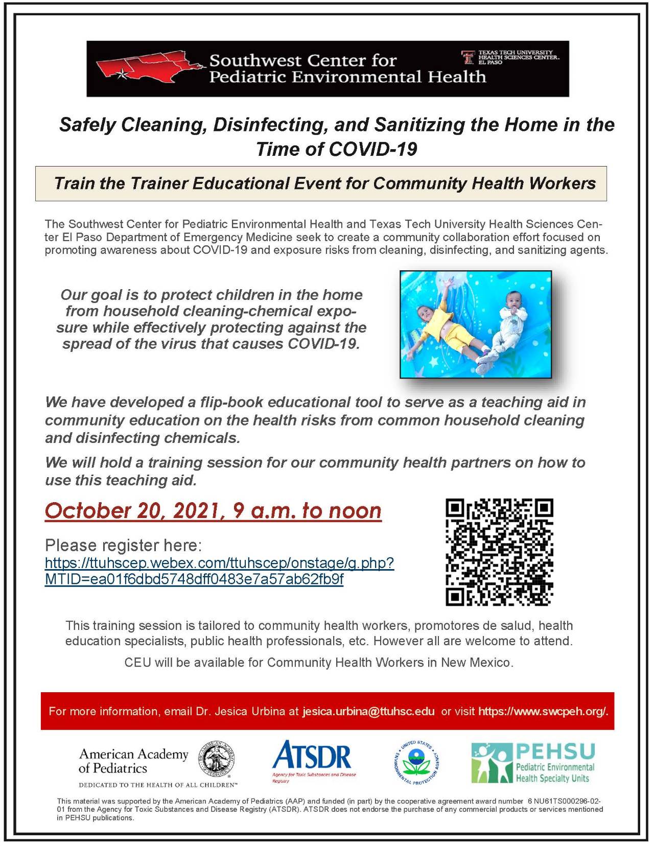 Safely Cleaning, Disinfecting, and Sanitizing the Home in the Time of COVID-19 more info contact jesica.urbina@ttuhsc.edu
